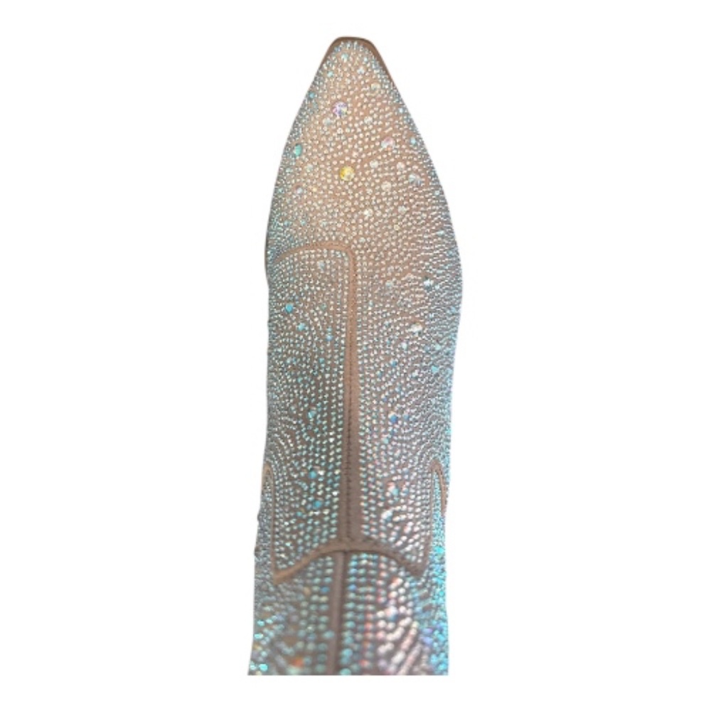 Madden NYC Womens Bling Short Cowboy Boots 9.5, Rhinestone Sparkle Comfort NWB - Picture 4 of 5